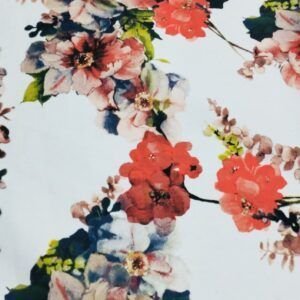 Satén con Elastano Estampado Floral