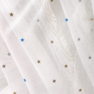 Visillo Confeccionado Estrellas Azul y Gris