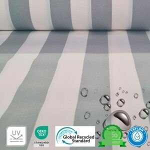 Lona Toldo Rayas Gris Claro y Natural 421 Ancho 320cm
