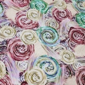Tejido Viscosa Espirales Multicolor