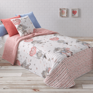 Colcha Bouti Infantil Reversible Unicornios