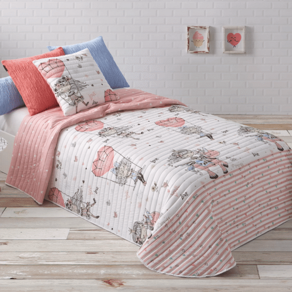 Colcha Bouti Infantil Reversible Unicornios