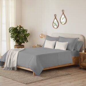 Juego de Sábanas Serena Liso Gris
