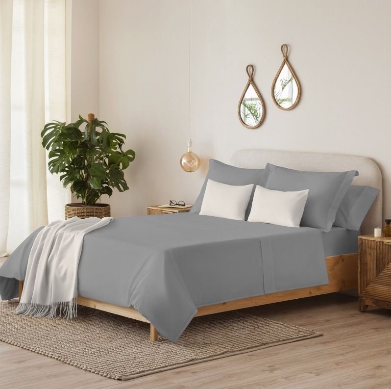 Juego de Sábanas Serena Liso Gris