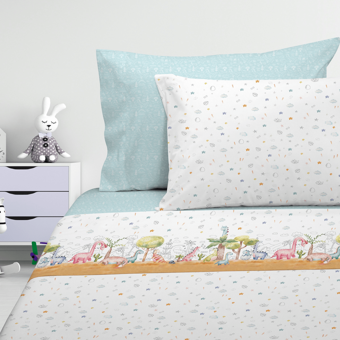 Juego de Sábanas Infantil Dinosaurios