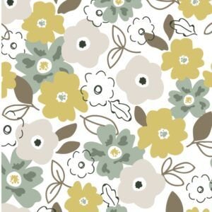 Popelín Algodón Flores Amarilla 7013