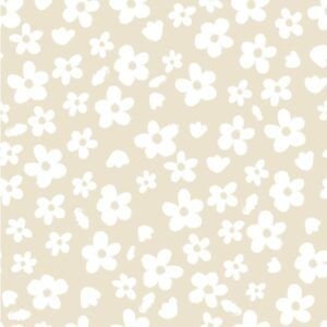 Popelín Algodón Flores Crema 7001