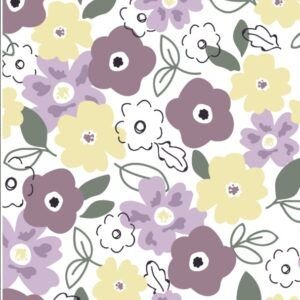 Popelín Algodón Flores Morado 7015