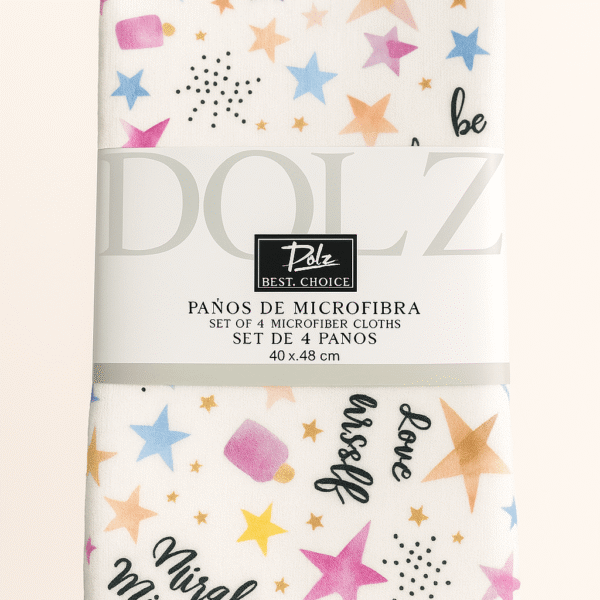 Pack 4 Paños de Cocina Microfibra Modelo Estrellas