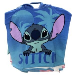 Poncho Toalla Microfibra Stitch Azul