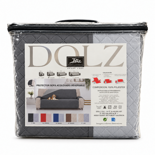 Salvasofás Reversible Dolz 2 plazas Gris