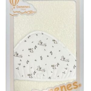 Capa de Baño Bebé Algodón Conejos Beige