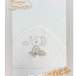 Capa de Baño Bebé Algodón Elefante Beige