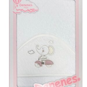 Capa de Baño Bebé Algodón Elefante Rosa