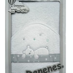 Capa de Baño Bebé Algodón Osito Dormido Verde