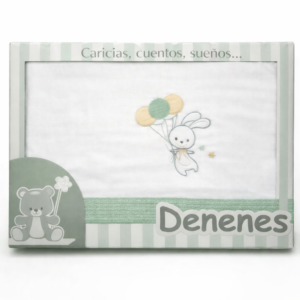 Juego Sábanas Bebé Cuna Conejo Globos Verde