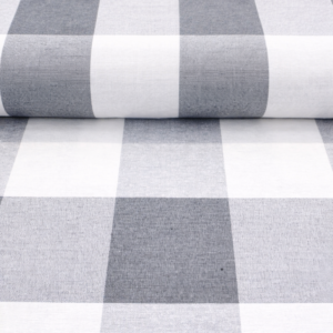 Loneta Gamonal Cuadro Gris Medio 75mm Ancho 140cm