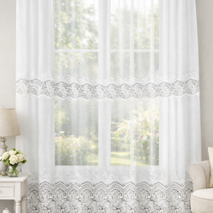 Visillo Guipur 118 Bordado Flores