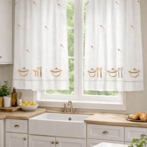 Visillo Cocina Olla Naranja