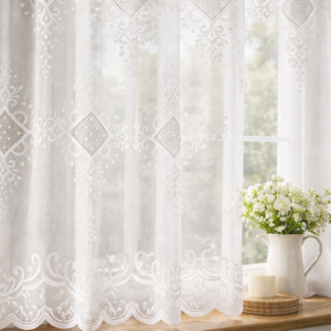 Visillo Bordado Roiz Natural