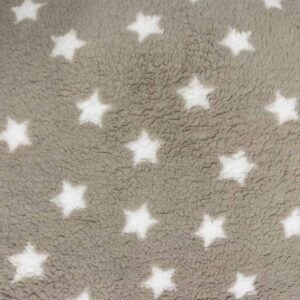 Tejido Polar Sherpa Fleece Estrellas Visón