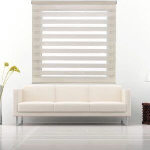 Estor Enrollable Noche y Día Venecia Crudo 175cm