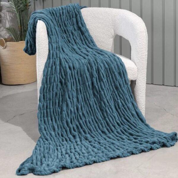 Manta Plaid Sofá Mok Azul