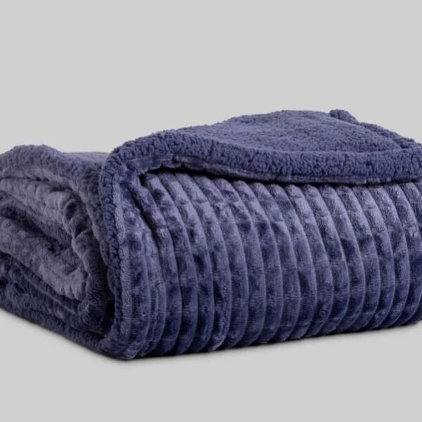 Manta Plaid Oslania Karamelo Azul
