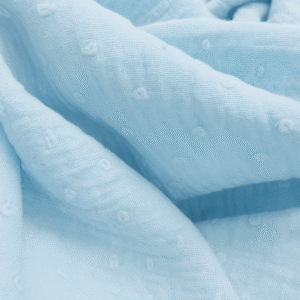 Muselina Plumeti de algodón Azul Celeste