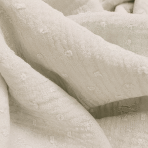 Muselina Plumeti de algodón Marfil