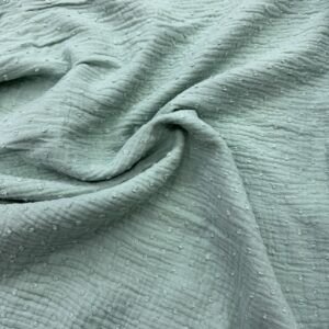 Muselina Plumeti de algodón Verde Agua