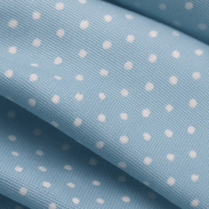 Piqué Algodón Azul Celeste con Lunares Blancos