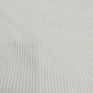 Piqué Algodón Blanco y Rayas Verde Caqui