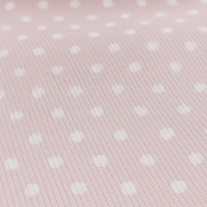 Piqué Algodón Rosa con Lunares Blancos