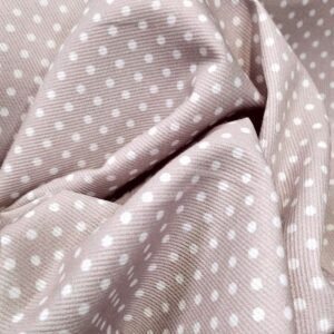 Piqué Algodón Rosa Nude y Lunares Blancos