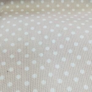 Piqué Algodón Rosa Nude con Lunares Blancos
