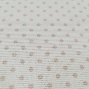 Piqué Algodón Blanco y Lunares Rosa Nude