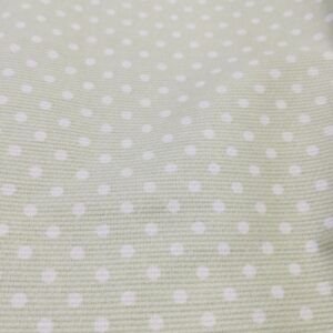 Piqué Algodón Verde Caqui con Lunares Blancos