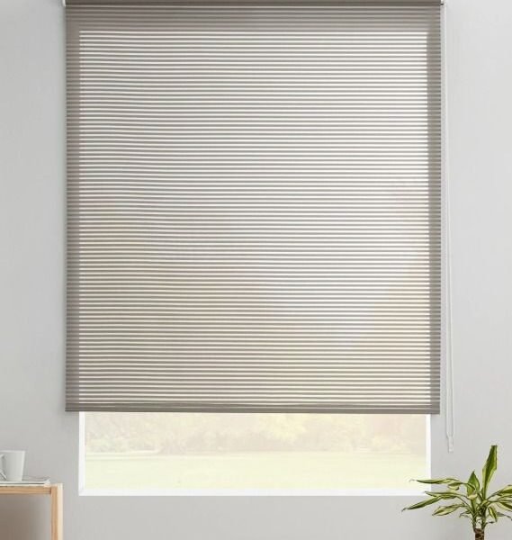 Estor Enrollable Liso Rejilla en 190cm Gris