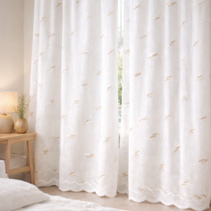 Visillo Bordado Murano Natural y Beige