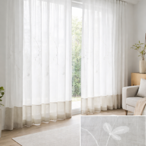 Visillo Melody Blanco y Tostado