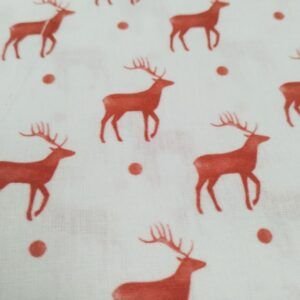 Algodón Navidad Renos Rojos