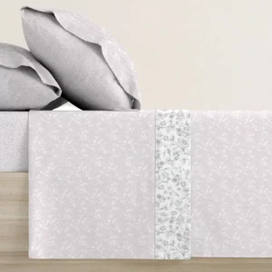 Juego de Sábanas Franela Luna Flores Nude