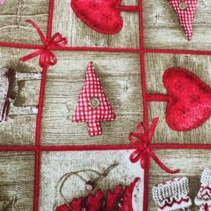 Loneta Navidad  Corazones