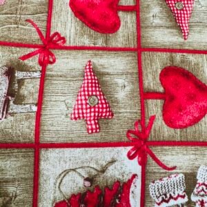 Loneta Navidad Corazones