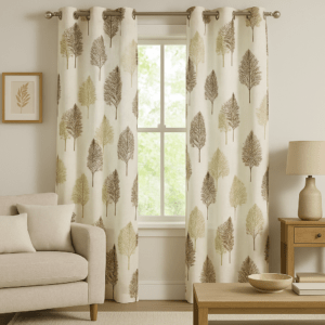 Cortina Confeccionada Árbol Marrón