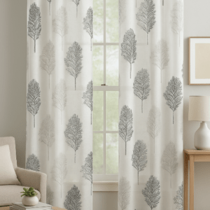 Cortina Confeccionada Árbol Negro