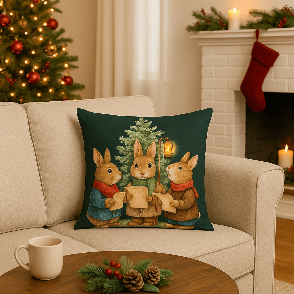 Cojín Conejos Farolillo Navidad - Imagen 2