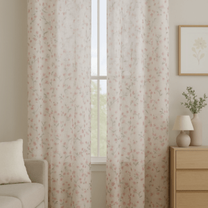 Cortina Confeccionada Flores Rosas