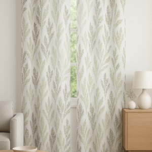 Cortina Confeccionada Hojas Naturales Verdes